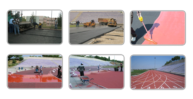 Pełne poliuretanowe aplikacje Athletic Track